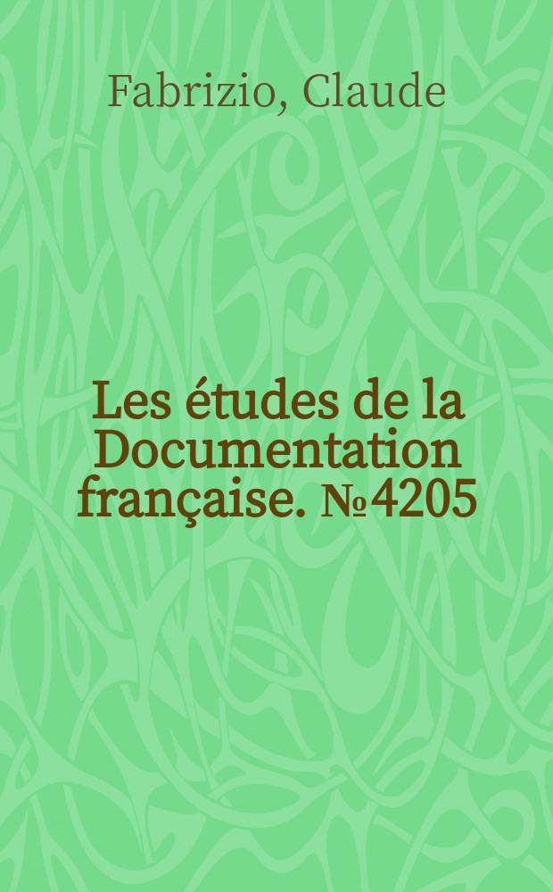 Les études de la Documentation française. №4205/4206 : Le projet suédois de démocratie culturelle