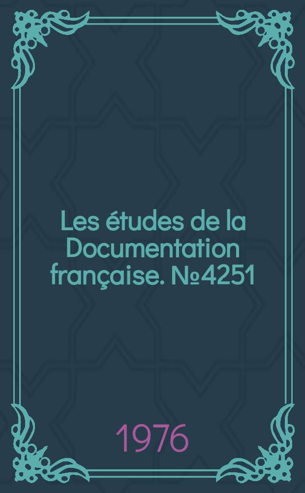 Les études de la Documentation française. №4251/4253 : La radio et la télévision en Italie