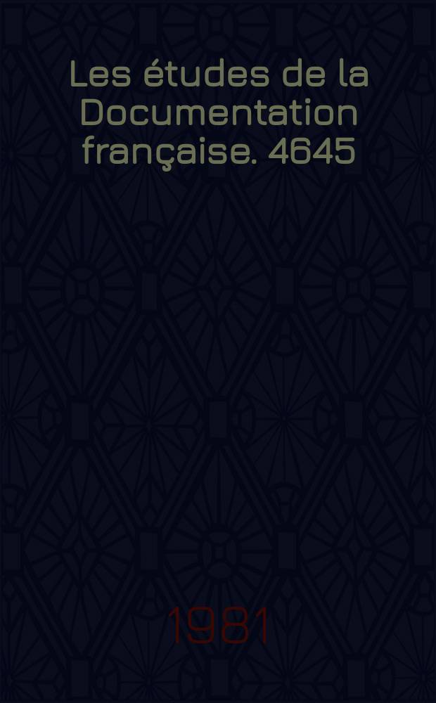 Les études de la Documentation française. 4645/4646 : les systèmes pénitentiaires en Europe occidentale