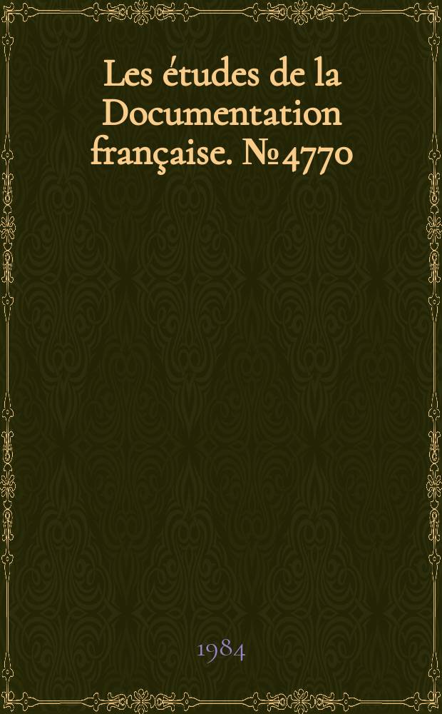 Les études de la Documentation française. №4770 : Les radios nouvelles dans le monde