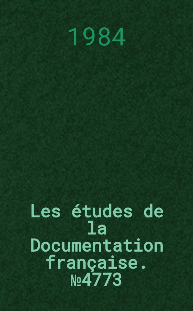 Les études de la Documentation française. №4773 : La CEE et le Tiers Monde