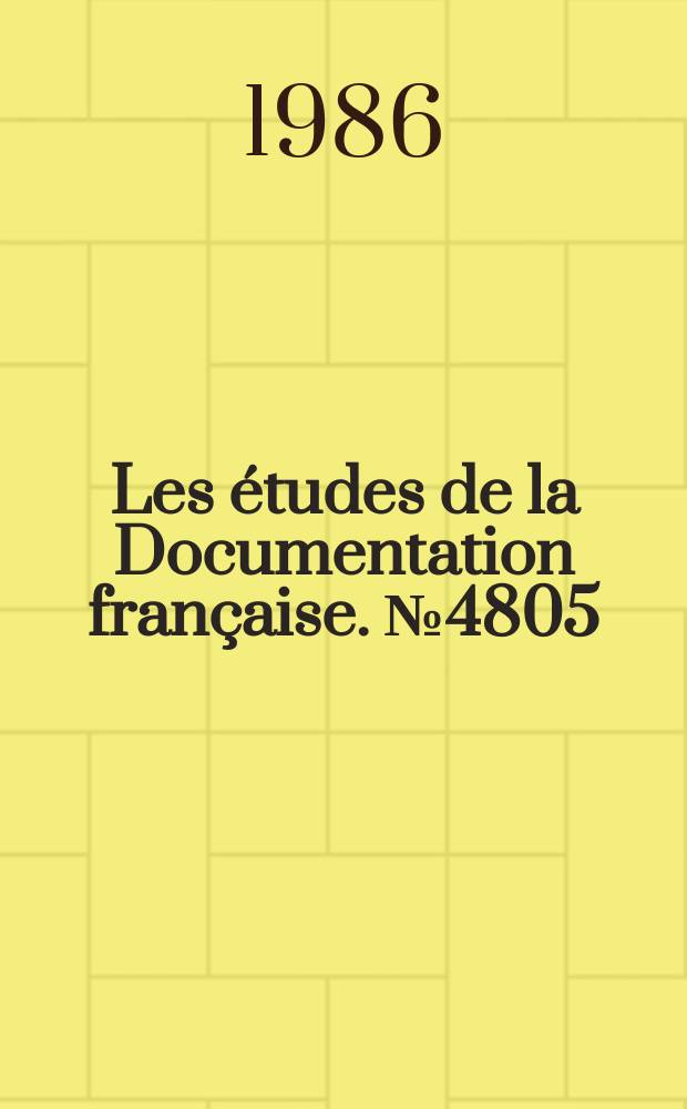 Les études de la Documentation française. №4805 : Le théâtre en France