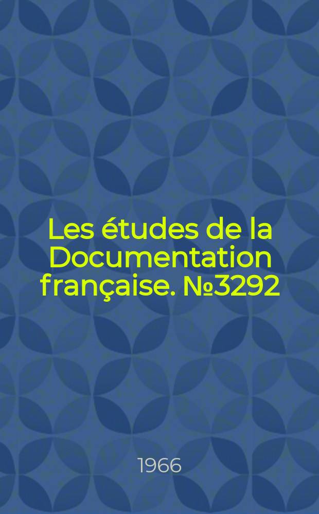 Les études de la Documentation française. №3292 : L'Agriculture en URSS