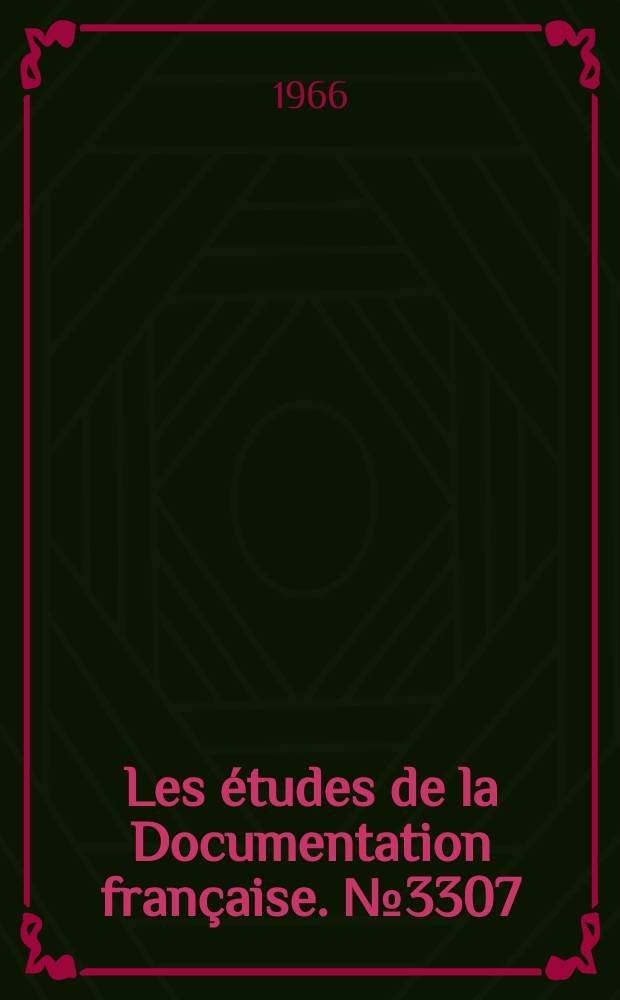 Les études de la Documentation française. №3307 : La République du Dahomey