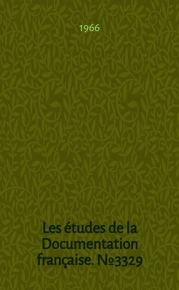 Les études de la Documentation française. №3329 : Constitution du royaume de Jordanie Hachémite