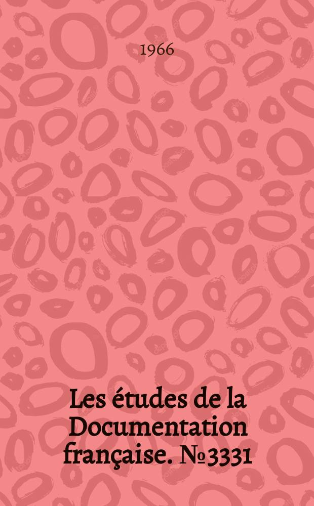 Les études de la Documentation française. №3331 : Les Institutions tunisiennes
