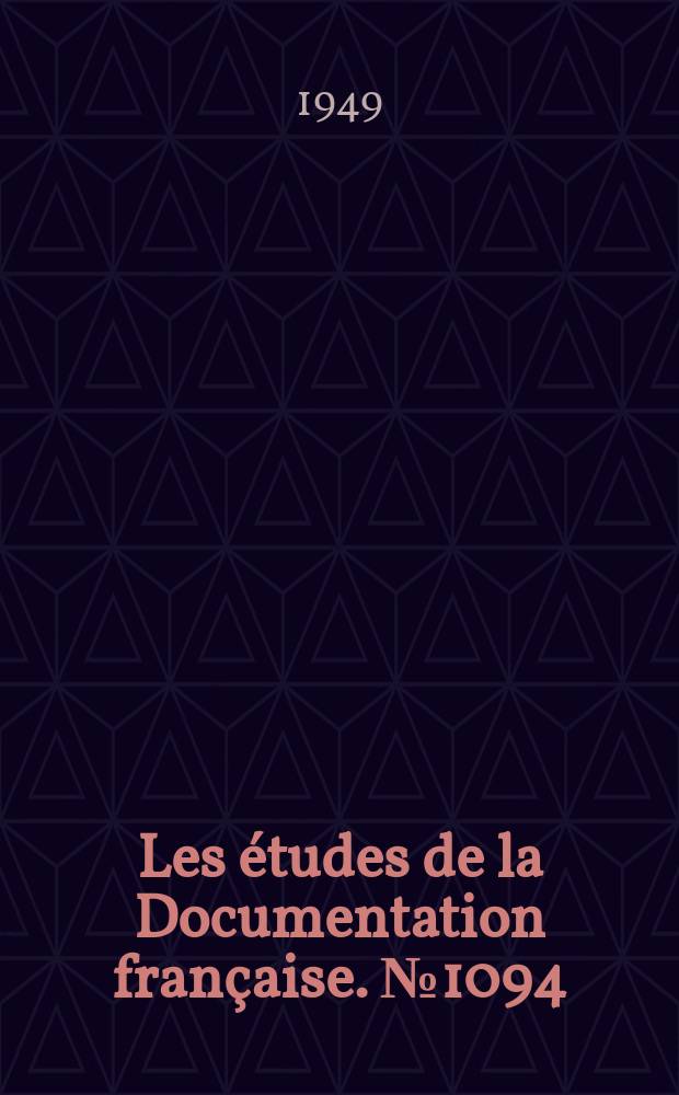 Les études de la Documentation française. № 1094 : L'évolution politique et économique de l'Ethiopie depuis la fin de la seconde guerre mondiale