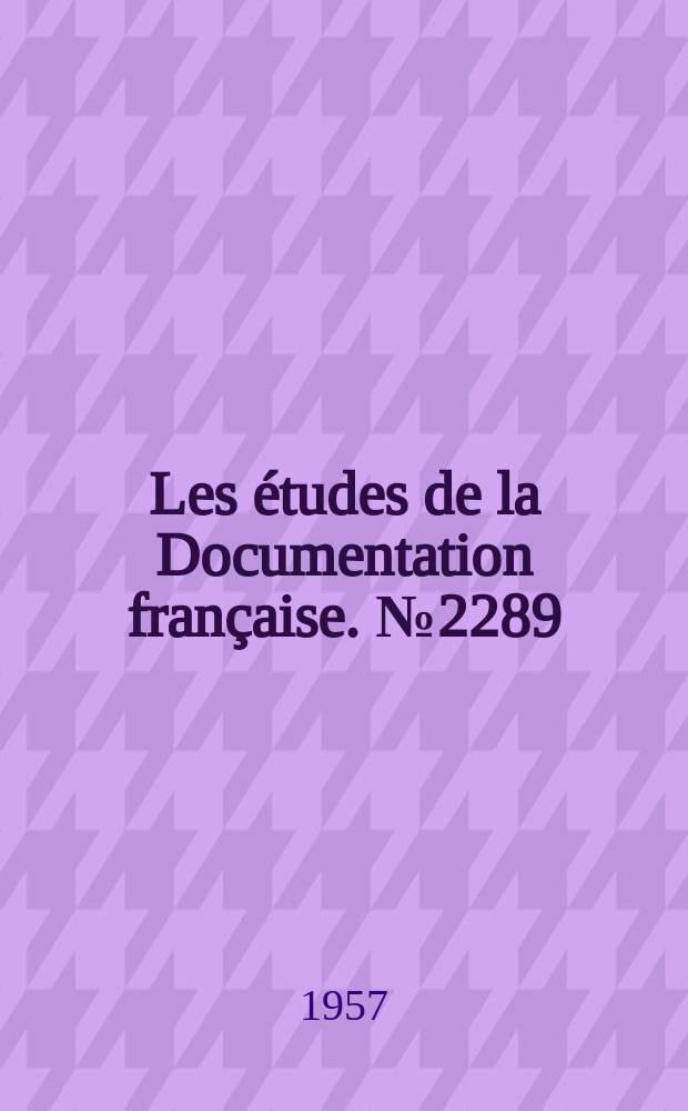 Les études de la Documentation française. № 2289