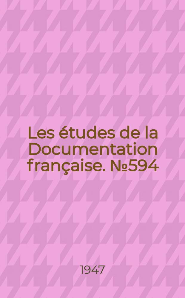 Les études de la Documentation française. №594