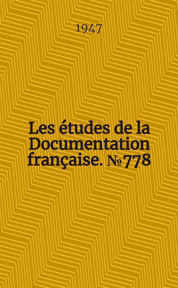 Les études de la Documentation française. № 778