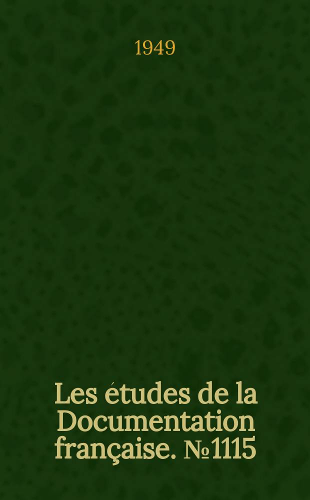 Les études de la Documentation française. № 1115 : Le régime agricole de la sécurité sociale