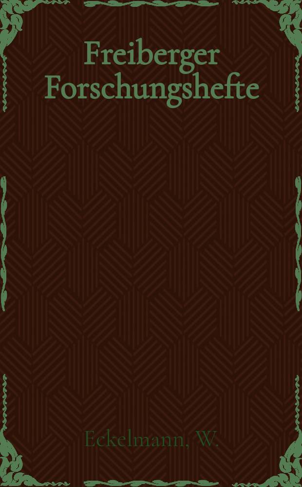 Freiberger Forschungshefte : Beihefte der Zeitschrift "Bergakademie" : Technische, organisatorische und wirtschaftliche Fragen der Strossenendbeladung beim Blockbetrieb mit Zugförderung