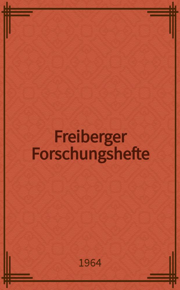 Freiberger Forschungshefte : Beihefte der Zeitschrift "Bergakademie" : Untersuchungen über den Einfluss der Kornfluss auf des Schwimmverhalten von Mineralien unter besonderer Berücksichtigung der Flotation von Grochkorn und Feinstkorn. Über Diselenoxanthogenate und Diselenokarbamate und die Untersuchung ihrer sammelnden Eigenschaften für die Flotation von Erzen