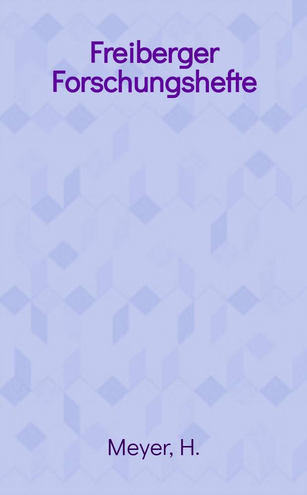 Freiberger Forschungshefte : Beihefte der Zeitschrift "Bergakademie" : Beitrag zur Erforschung der hydrologischen Gefährdung (Laugengefahr aus den Basisschichten der Strassfurt-Serie im Südharz-Kalirevier)