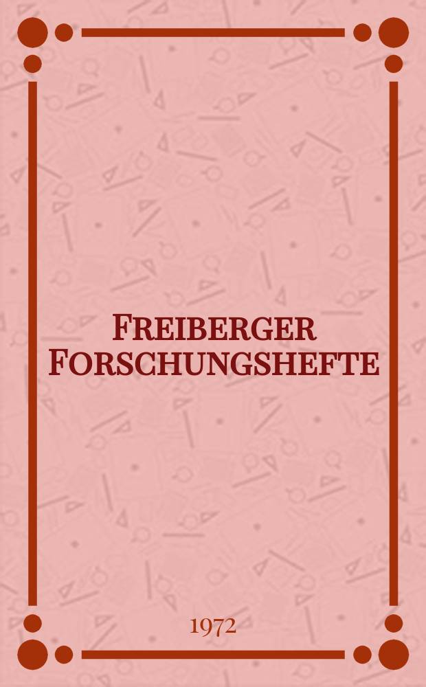 Freiberger Forschungshefte : Beihefte der Zeitschrift "Bergakademie" : Gebirgsmechanische Beodachtungsergebnisse beim...
