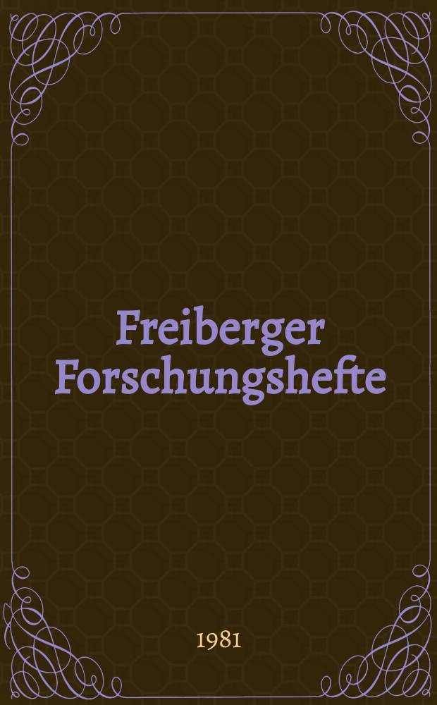 Freiberger Forschungshefte : Beihefte der Zeitschrift "Bergakademie" : Neue Ergebnisse des Forschungsinstituts für Aufbereitung zur Magnetscheidune
