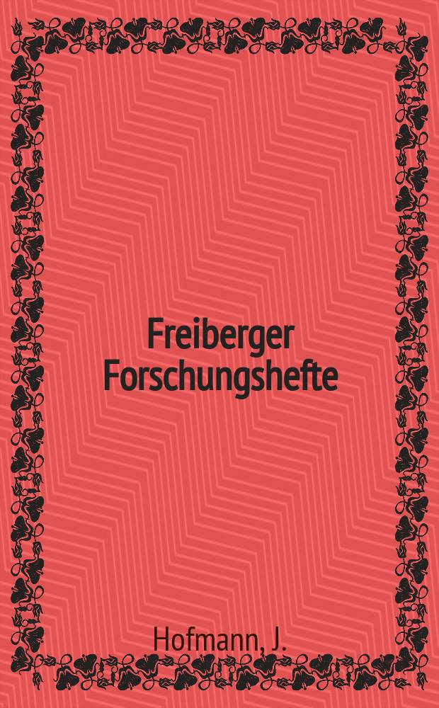 Freiberger Forschungshefte : Beihefte der Zeitschrift "Bergakademie" : Das Quarzteilgefüge von Metamorphiten und Anatexiten, dargestellt am Beispiel des Osterzgebirges (DDR)