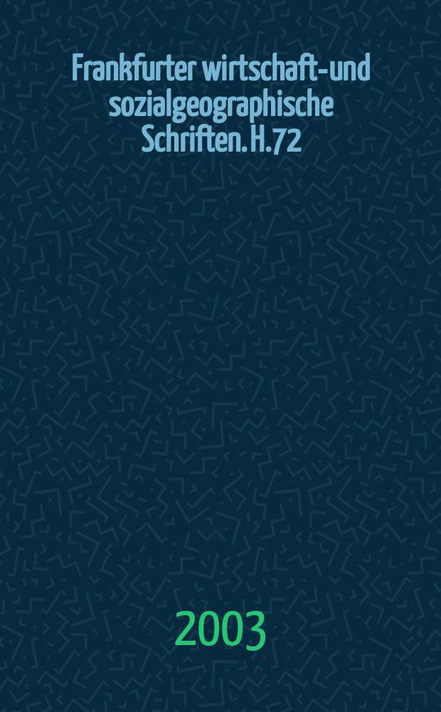 Frankfurter wirtschafts- und sozialgeographische Schriften. H.72 : Innovation, finance, and space