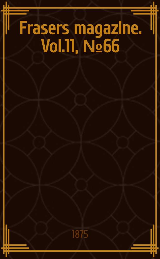 Frasers magazine. Vol.11, №66