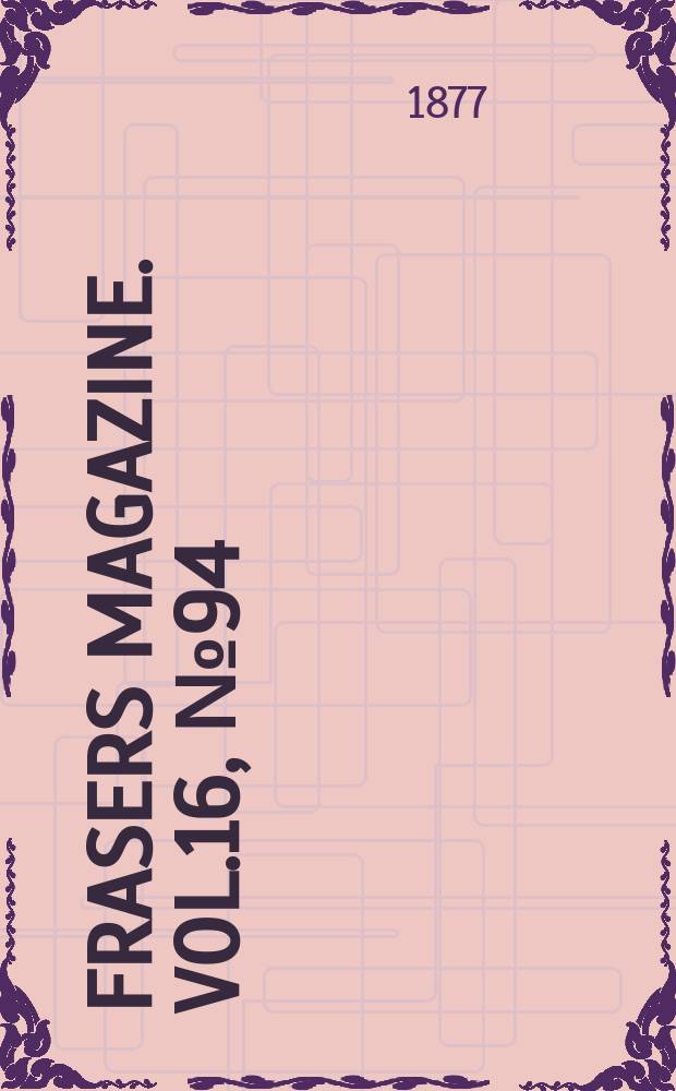 Frasers magazine. Vol.16, №94
