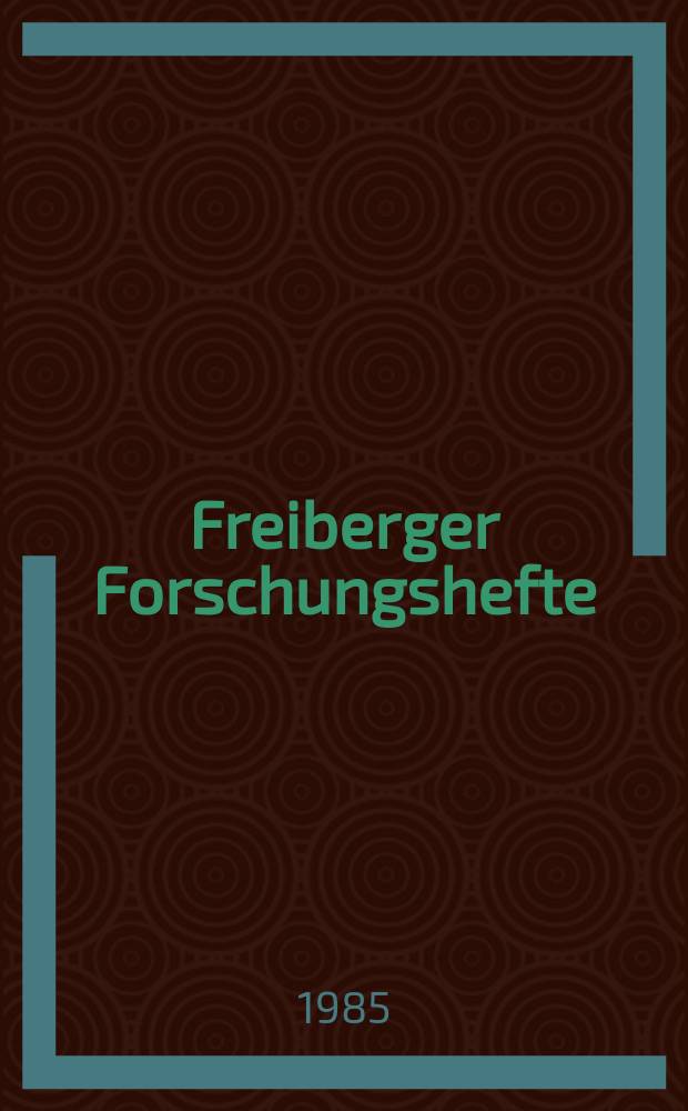 Freiberger Forschungshefte : Beihefte der Zeitschrift "Bergakademie" : Zur Modellierung des Flockungsprozesses