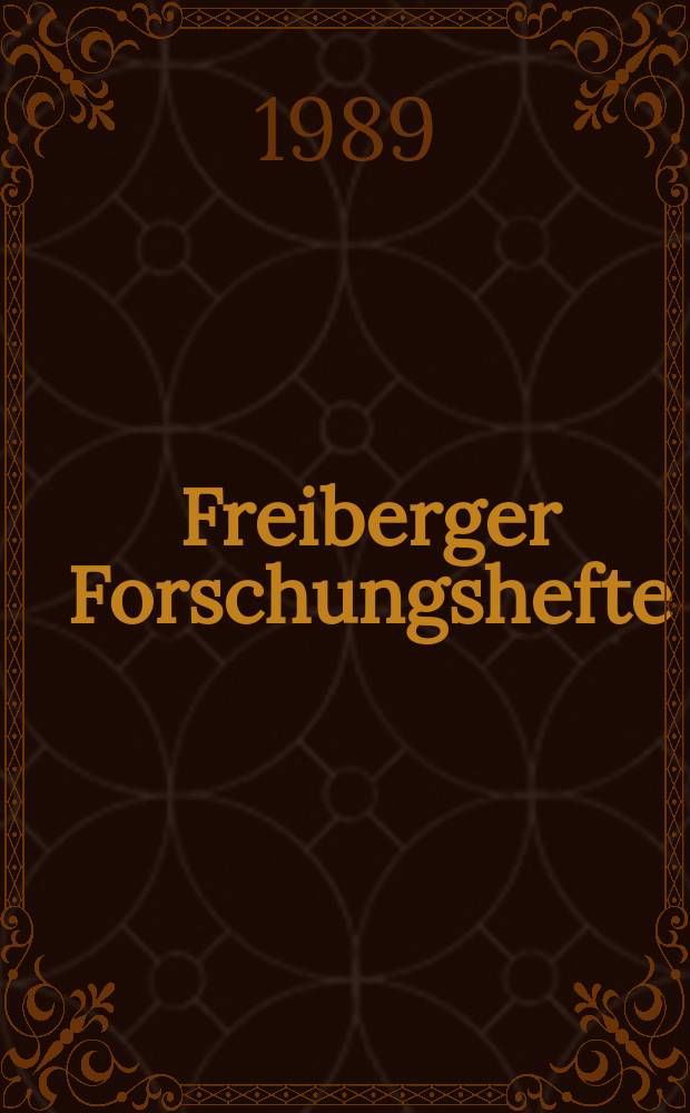 Freiberger Forschungshefte : Beihefte der Zeitschrift "Bergakademie" : Beschreibung rezenter horizontaler...