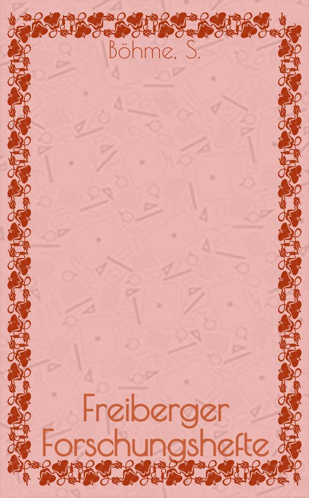 Freiberger Forschungshefte : Beihefte der Zeitschrift "Bergakademie" : Zur Stromtrennung zerkleinerter metallischer...