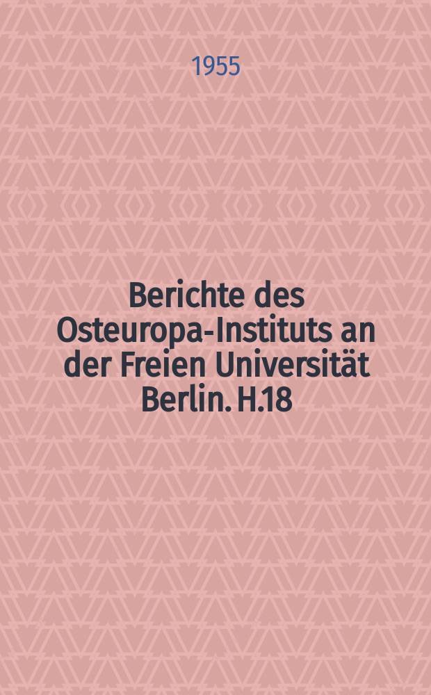 Berichte des Osteuropa-Instituts an der Freien Universität Berlin. H.18 : Zivilgesetzbuch der CSR vom 25. Oktober 1950