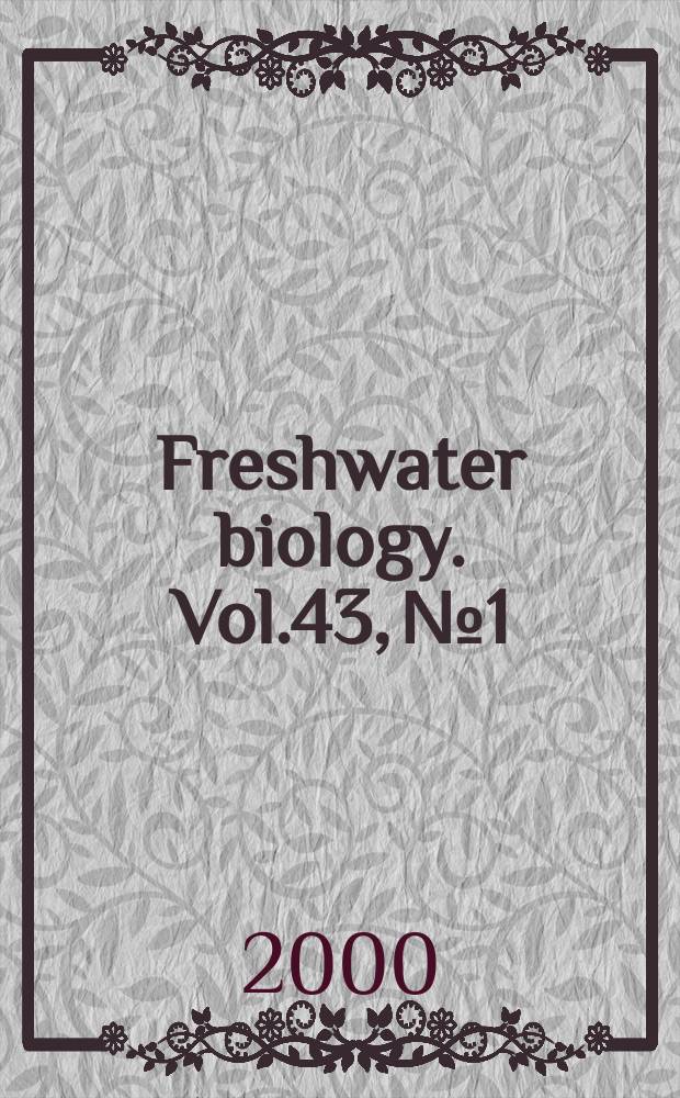 Freshwater biology. Vol.43, №1