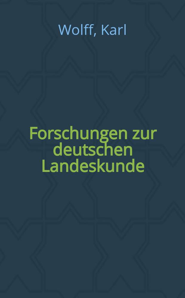 Forschungen zur deutschen Landeskunde : Veröffentlichungen der Abteilung für Landeskunde im Reichsamt für Landesaufnahme und der Deutschen geographischen Gesellschaft. Bd.18, H.2 : Die Terrassen des Saaletals und die Ursachen ihrer Entstehung