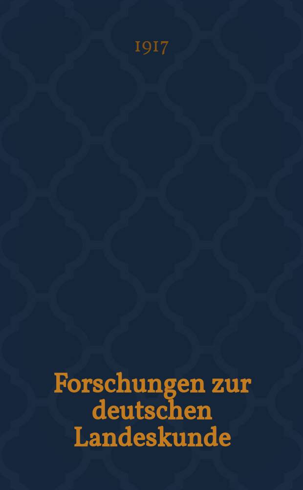 Forschungen zur deutschen Landeskunde : Veröffentlichungen der Abteilung für Landeskunde im Reichsamt für Landesaufnahme und der Deutschen geographischen Gesellschaft. Bd.21, H.4 : Beiträge zur eiszeitlichen Talgeschichte des Steirischen Randgebirges und seiner Nachbarschaft