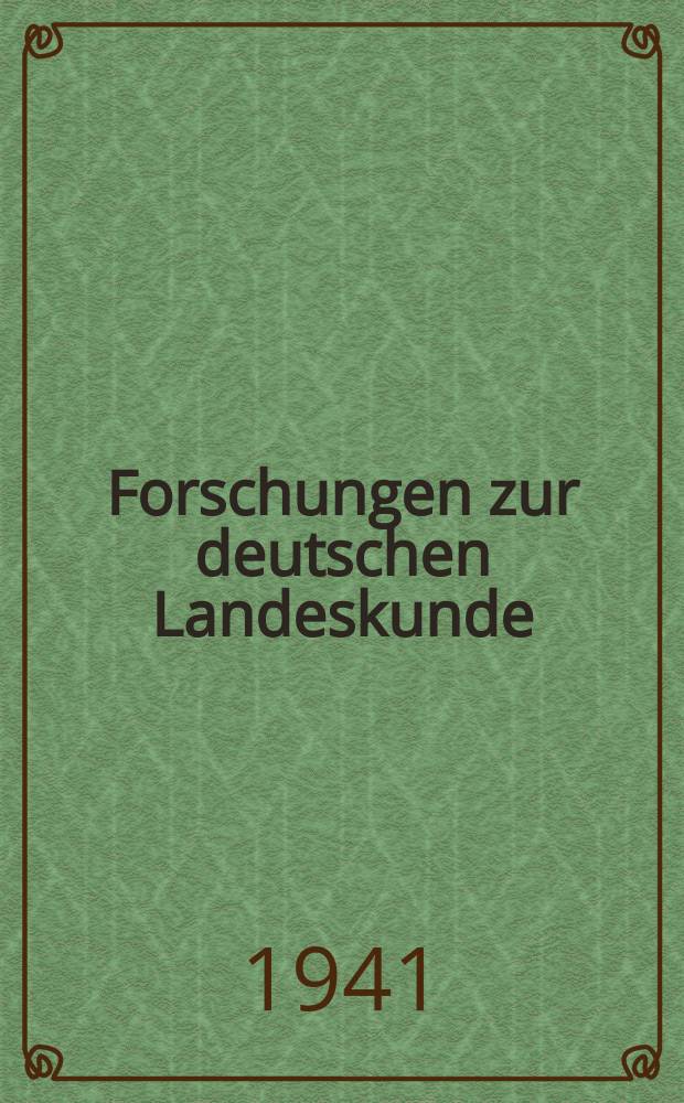 Forschungen zur deutschen Landeskunde : Ver&ouml;ffentlichungen der Abteilung f&uuml;r Landeskunde im Reichsamt f&uuml;r Landesaufnahme und der Deutschen geographischen Gesellschaft. Bd.36 : Die Ver&auml;nderungen der Dauersiedlungen in den h&ouml;heren Lagen des bayerischen Allg&auml;us