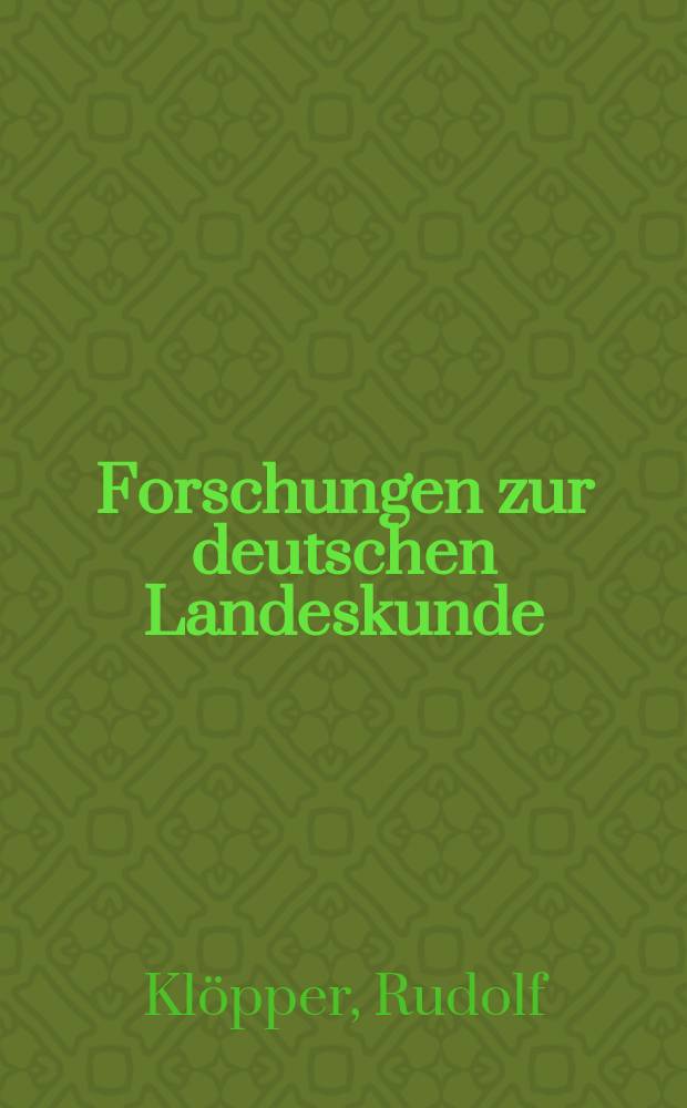 Forschungen zur deutschen Landeskunde : Veröffentlichungen der Abteilung für Landeskunde im Reichsamt für Landesaufnahme und der Deutschen geographischen Gesellschaft. Bd.100 : Rheinland-Pfalz in seiner Gliederung nach zentralörtlichen Bereichen