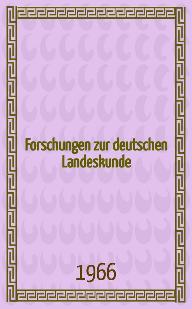 Forschungen zur deutschen Landeskunde : Ver&ouml;ffentlichungen der Abteilung f&uuml;r Landeskunde im Reichsamt f&uuml;r Landesaufnahme und der Deutschen geographischen Gesellschaft. Bd.154 : Die Wandlungen der Raumfunktion des zwischenst&auml;dtischen Gebietes zwischen Ruhr und Wupper