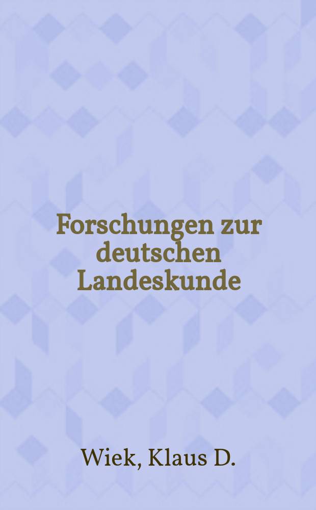 Forschungen zur deutschen Landeskunde : Veröffentlichungen der Abteilung für Landeskunde im Reichsamt für Landesaufnahme und der Deutschen geographischen Gesellschaft. Bd.169 : Regionale Schwerpunkte und Schwächezonen in der Bevölkerungs-, Erwerbs- und Infrastruktur Deutschlands