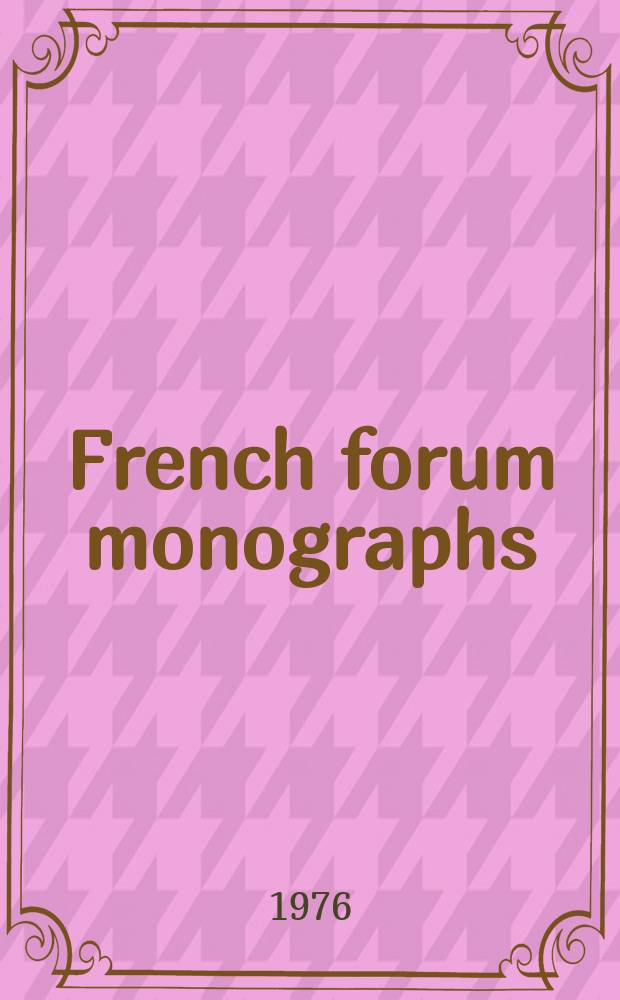 French forum monographs