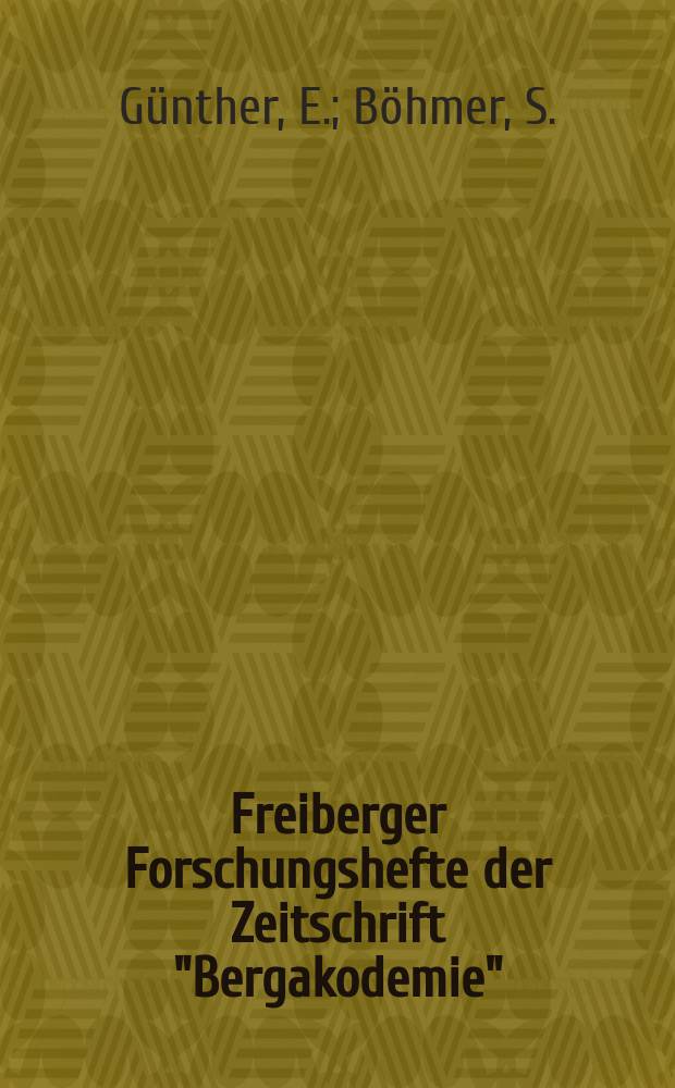 Freiberger Forschungshefte der Zeitschrift "Bergakodemie" : Zum Einfluss kleiner Vanadin