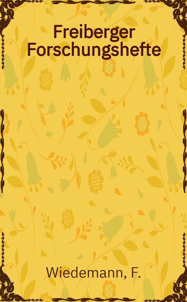 Freiberger Forschungshefte : Beihefte der Zeitschrift "Bergakademie". 55 : Geologische und petrografische Situation der Serizit- und Chloritgneise der Elbtalzone