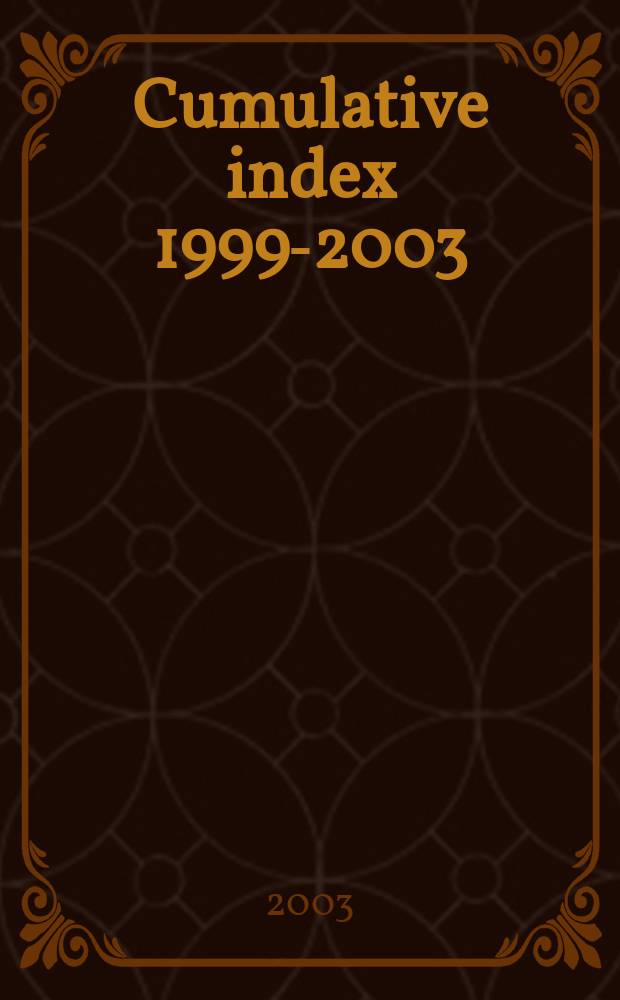 Cumulative index 1999-2003