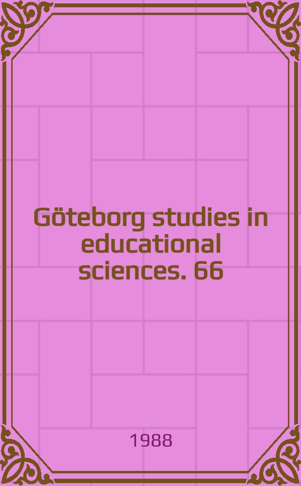 Göteborg studies in educational sciences. 66 : Utbildningsexpansion, jämlikhet ...