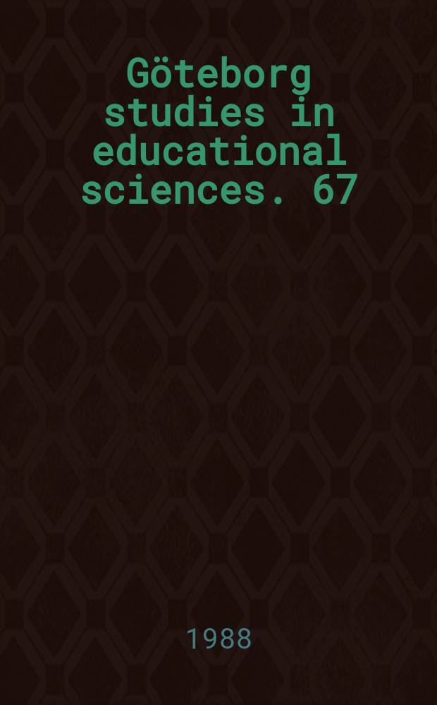 Göteborg studies in educational sciences. 67 : Studievalet ur den väljandes perspektiv