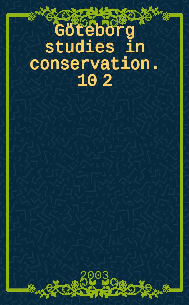 Göteborg studies in conservation. 10[2] : The church paintings of Gottfried ...