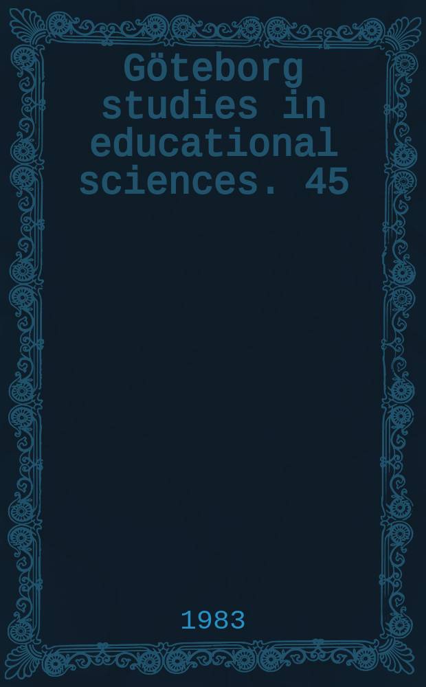 Göteborg studies in educational sciences. 45 : Uppfattningar av politisk makt