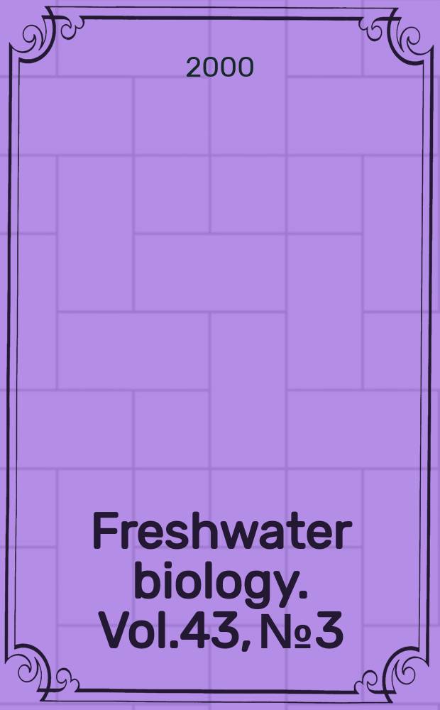 Freshwater biology. Vol.43, №3 : Ecological organisation of lake districts