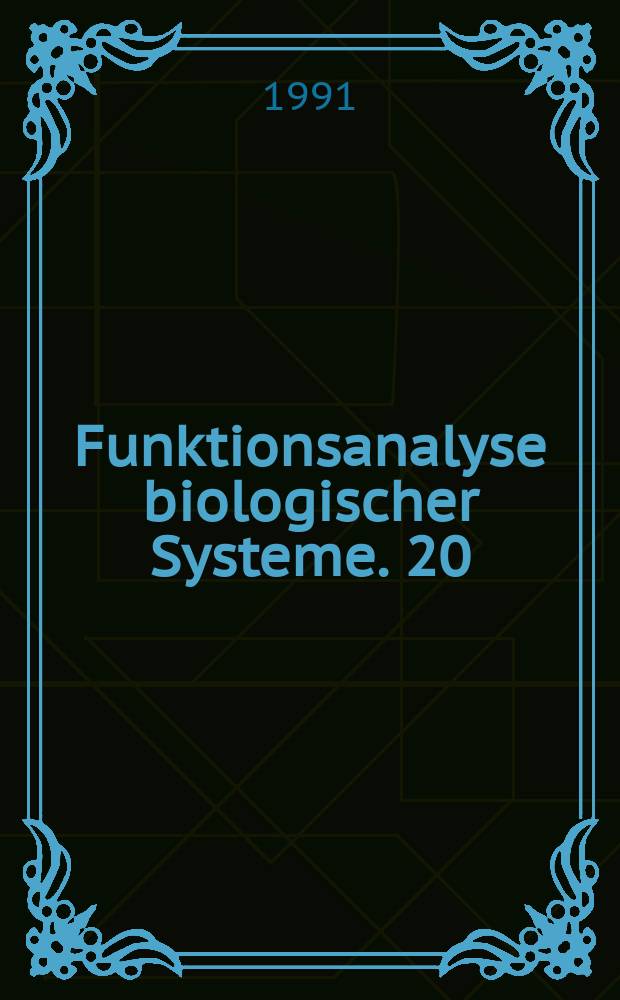 Funktionsanalyse biologischer Systeme. 20 : Tumor blood supply and metabolic microenvironment