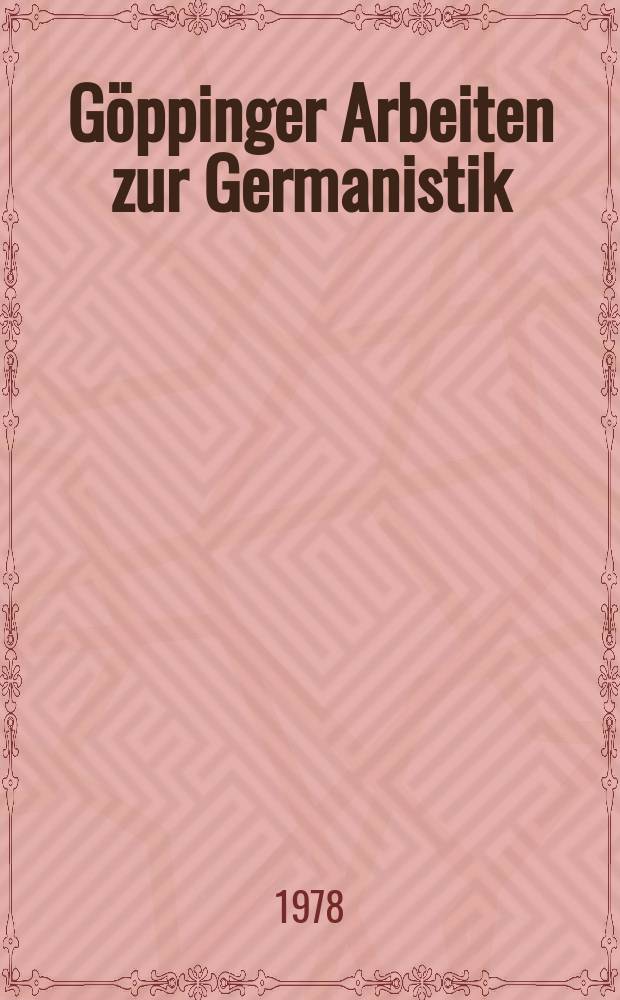 Göppinger Arbeiten zur Germanistik : Der Stricker