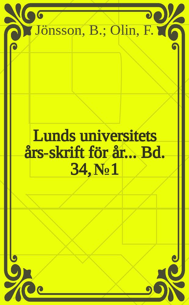 Lunds universitets års-skrift för år ... Bd. 34, № 1 : Der Fettgehalt der Moose