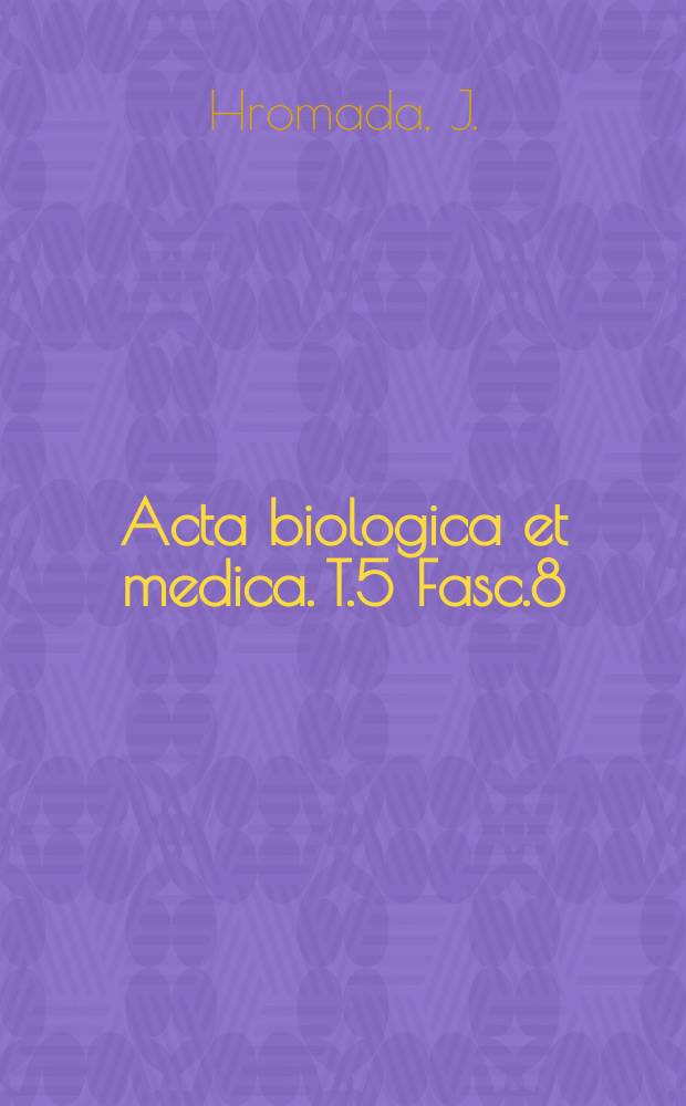 Acta biologica et medica. T.5 Fasc.8 : Os parietale partitum u makakow