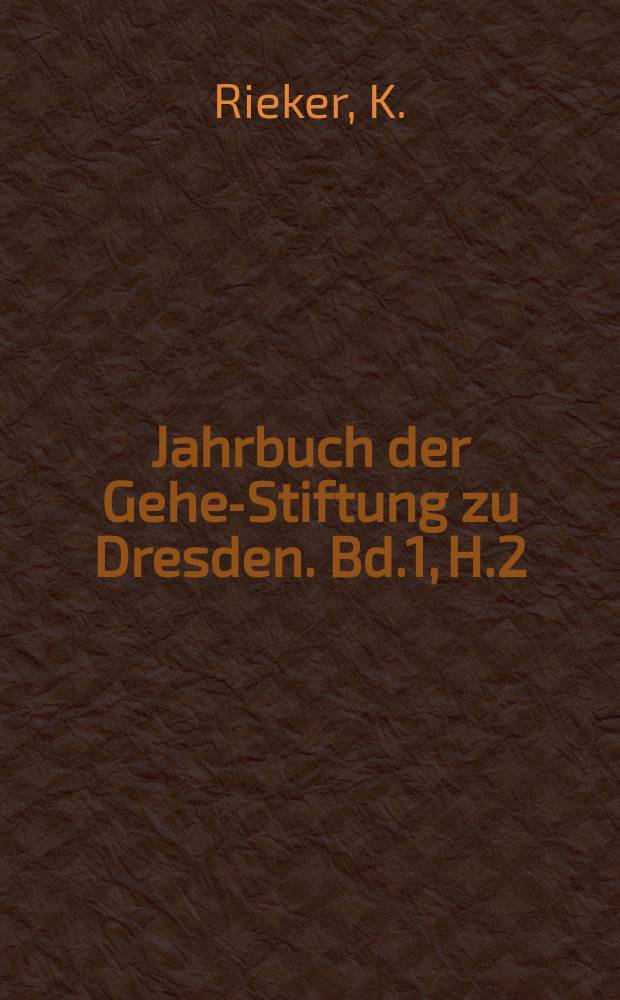 Jahrbuch der Gehe-Stiftung zu Dresden. Bd.1, [H.2] : Die Stellung des modernen Staates zur Religion ...