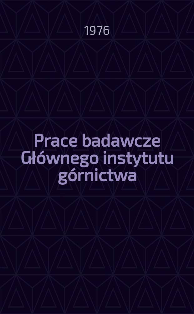 Prace badawcze Głównego instytutu górnictwa : Komunikat. Ocena wyników pomia rów zapylenia powietrza ...